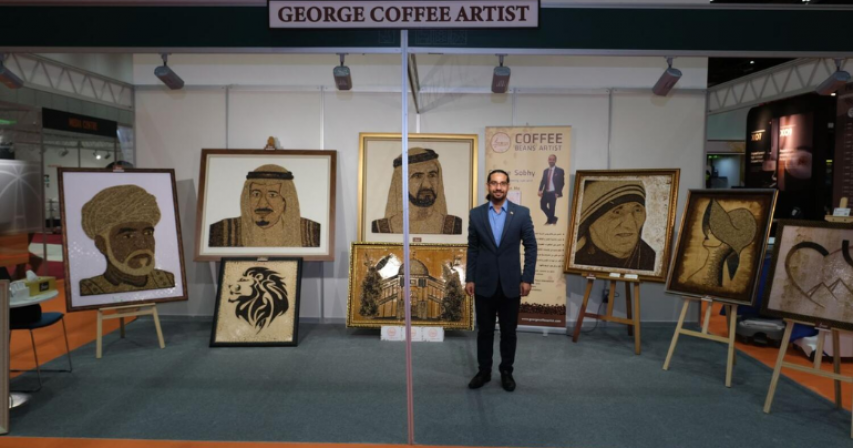 Coffee Art Portrait of Sheikh Mohammed