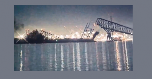 Bridge collapses after ship rams into it; people, vehicles