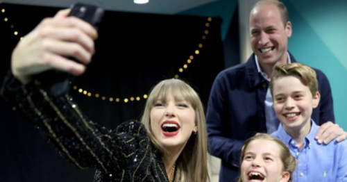 Taylor Swift poses with Prince William at 'splendid' London