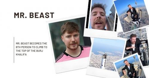 Mr. Beast becomes 8th person to climb world tallest