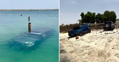UAE: Car 'fully submerged' under water pulled out in