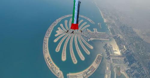 Skydive Dubai reopens with spectacular ‘Raise the flag’