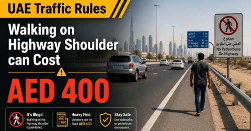 UAE Traffic Rules Walking on Highway Shoulder can Cost AED